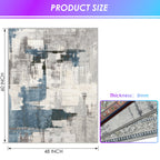 Kuyal Office Chair Mat for Hardwood Floor, 48 x 60 inches Computer Gaming Chair Mat, Low Pile Carpet Desk Chair Mat, Anti-Slip Floor Mats Wood/Tile Protection Mat(48'' x 60'', Modern Blue)