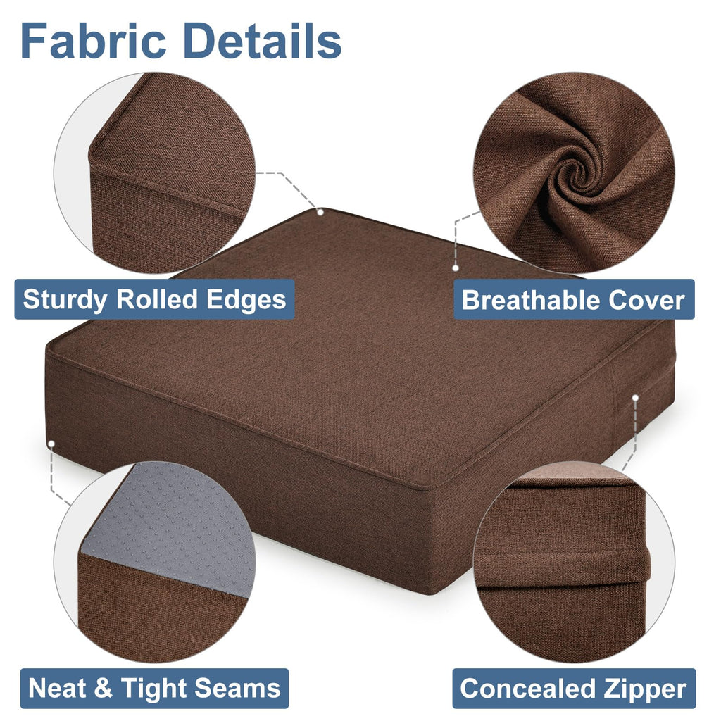 Shinnwa Gel Memory Foam Recliner Cushion for Elderly, Extra Large Seat Cushion, Dual-Layer Foam Chair Pad for Couch, Armchair, Wicker Chairs, Floor, 20 × 20 × 5in, Caramel