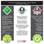 Floortex® Exclusive Polycarbonate Rectangular Chair Mat for Thick Pile Carpets - 35" x 47" (Pack of 1)
