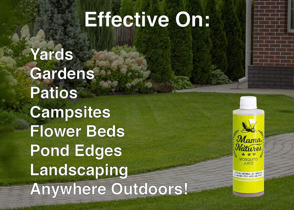 Mama Nature's Mosquito Juice - Outdoor Mosquito Repellent - Mosquito Control Treatment Spray For Yard - Natural Non Toxic Spray For Backyard, Patio, Plants, Garden - Garlic Repellent, Mosquitos, Ticks