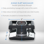 Core Products Jeanie Rub Variable Speed Massager, Deep Tissue Massage, Orbital Action for Back & Body, Premium Quality