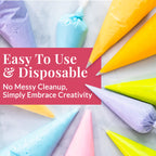 Prestee 100 Anti Burst Disposable Piping Bags, 12" - Pastry Bags, Icing Piping Bags, Tipless Piping Bags, Frosting Bags, Piping Bag, Cake Decorating Bags, Christmas Holiday Cake and Cookie Decoration