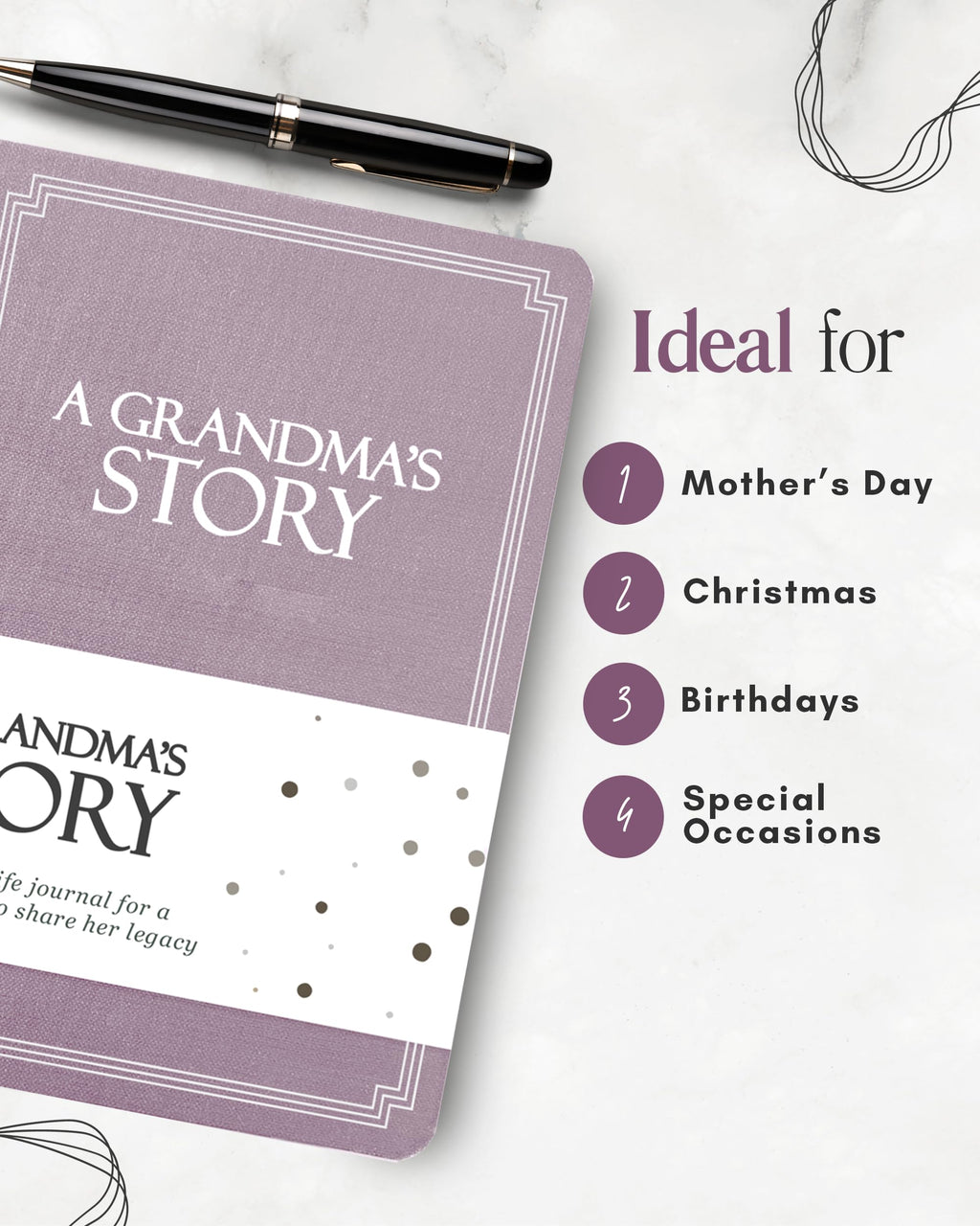 Grandma's Life Story Journal (Hardcover): A Meaningful Keepsake for Grandma to Share Her Journey and Memories, Book Includes 250+ Prompt Questions, Sentimental Grandma Gifts Idea, Sentimental Gifts for Grandma for Mother's Day, Birthday & Christmas