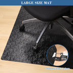 Office Chair Mat, TYDLE 50" x 65" Large Chair Mat for Hard Floor, Vinyl Chair Mat for Gaming Chairs, Slip Resistant Floor Protector Rolling Computer Desk Mat for Hardwood Floor, Black