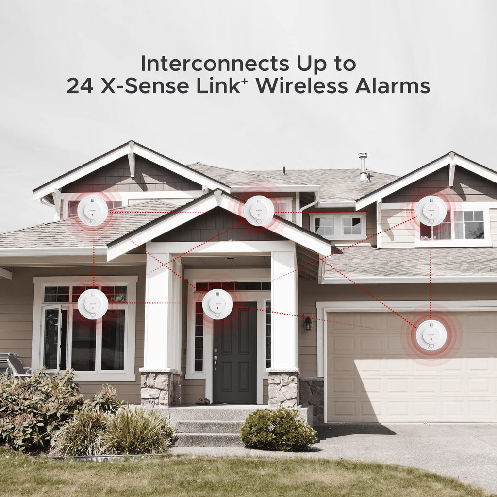X-Sense Wireless Interconnected Smoke Detector Fire Alarm with Over 820 ft Transmission Range, SD19-W, Pack of 12