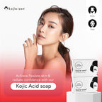 Kojie San Skin Brightening Soap - Original Kojic Acid Soap that Reduces Dark Spots, Hyperpigmentation, & Scars with Coconut & Tea Tree Oil -135g x 6 Bars