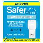 Safer Home Indoor Plug-in Fly Trap - SH502-2R4SR - Effective Fruit Fly Traps for Indoors, Gnat Traps for House Indoor, 400 Sq Ft Protection - Style: 2 Devices + 4 Glue Cards