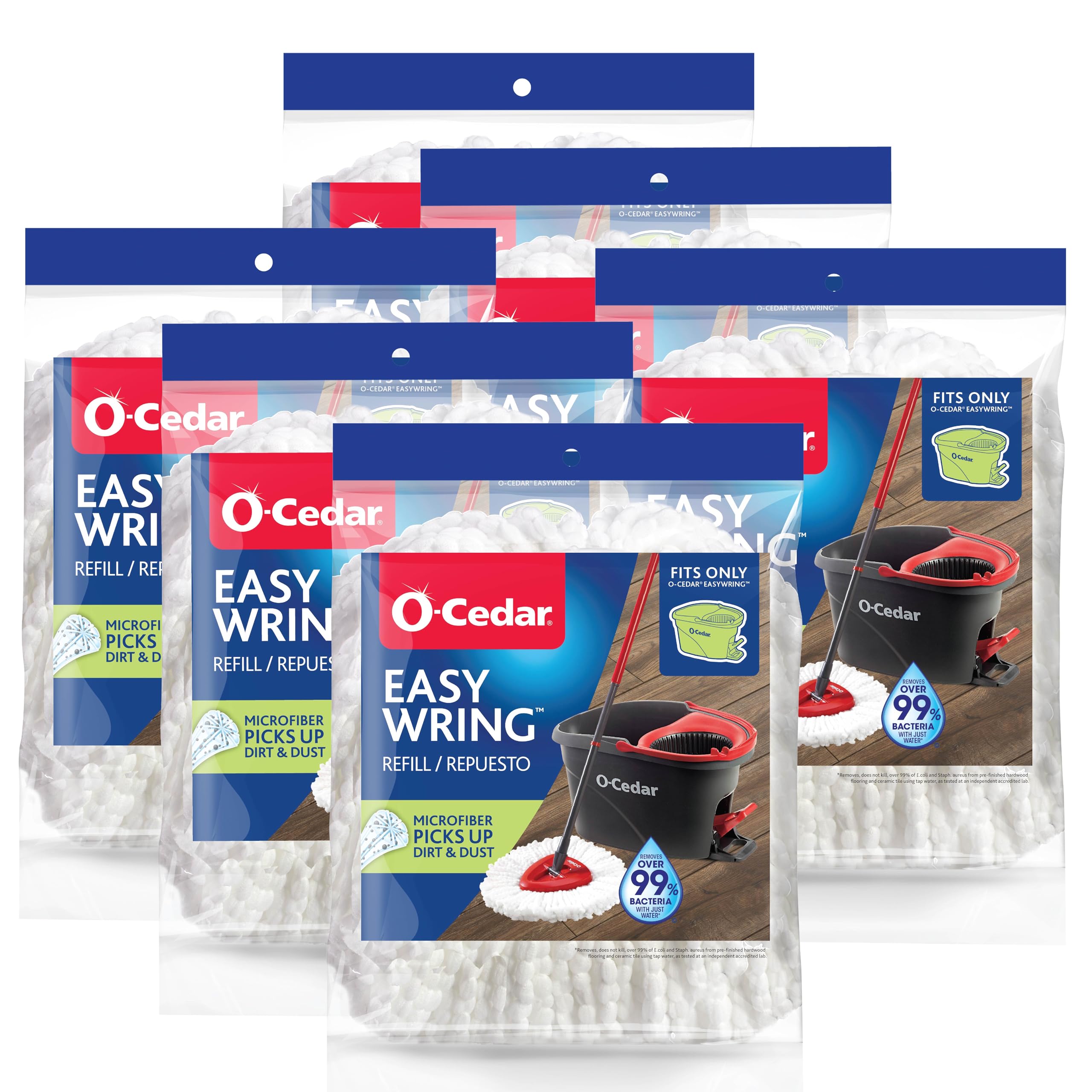 O-Cedar EasyWring Spin Mop Head Refill (Pack of 6)