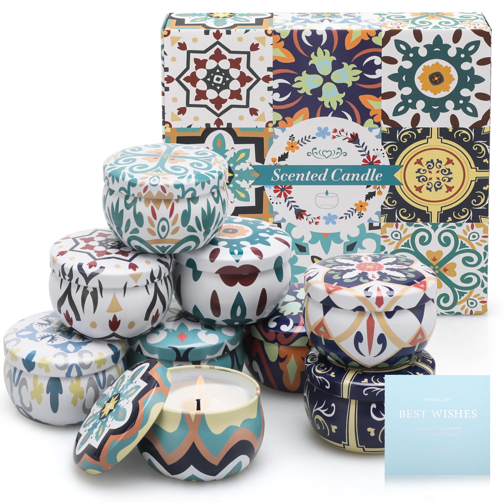 Scented Candles, 9 Packs 2.5oz Candle Set, Soy Candles for Home Scented, Aromatherapy Candle for Stress Relief, Bathing, Ideal Gifts for Women Birthday, Thanksgiving, Christmas