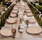 ilauke 8Pcs 9-10inch Natural Wood Slices for Centerpieces, Large Unfinished Wood Circles Round Wooden Centerpieces for Tables/Wedding/Christmas/Party/Home Decoration/DIY Crafts