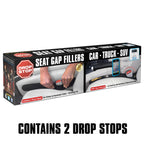 Drop Stop - The Original Patented Car Seat Gap Filler (AS SEEN ON Shark Tank) - Set of 2 and Slide Free Pad and Light