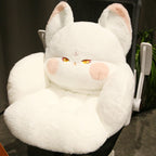 QYA Cute Gaming Chair Cushion, Soft Desk Chair Cushion, Seat Cushion for Office Chair, Kawaii Fox Chair Pillow, Back Support for Office Chair, Lumbar Support Pillow, Non Slip Sitting, 17.7"×17.7"