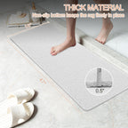 Joyhalo Shower Mats for Showers Anti Slip for Elderly, 47'' x 16'' Non Slip Bath Mat for Inside Shower, Bath Tub Mats for Bathroom Non Slip for Shower, PVC Loofah Bathroom Mats, White