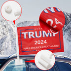 2 Pack Car Flags,Car Flag Donald Trump 2024 Make America Great Outdoor and Car Flag Pole, Car Logo Window Clip Can be Clipped to Most Windows 14 inch Flag Pole and 16 x 10 inch Double Sided Flag