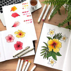 Ohuhu Sketchbook Marker Paper Pad: 8.3"x8.3" Square Art Sketch Book Drawing Papers 78 Sheets/156 Pages 120 LB/200 GSM Hardcover Sketching Books for Alcohol Markers Heavyweight Sketchpad Christmas Gift