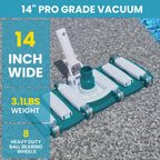 POOLWHALE Professional 1-1/2-Inch x 30-Feet Swimming Pool Vacuum Hoses and Weighted Rotatable Handle Vacuum Head with Wheels, Perfect for Above Ground and Inground Pools