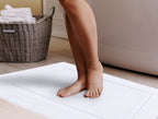 Utopia Towels Cotton Banded Rug Bath Mats, [Not a Bathroom Rug] 21x34 Inches, 100% Ring Spun Cotton - Highly Absorbent and Machine Washable Shower Bathroom Floor Towel, White, 2 Pack