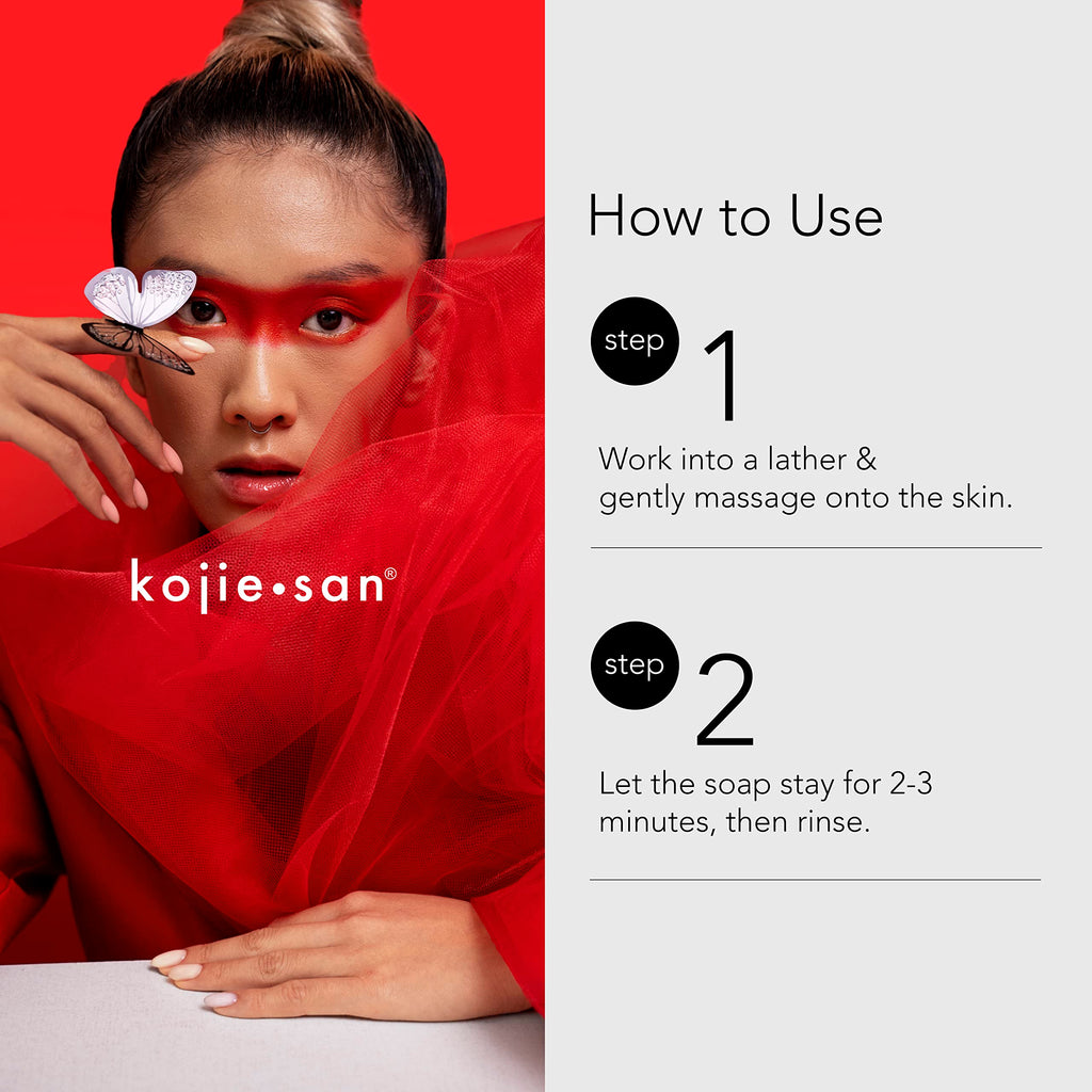 Kojie San Skin Brightening Soap – The Original Kojic Acid Soap that Reduces Dark Spots, Hyper-pigmentation, & other types of skin damage – 100g x 3 Bars