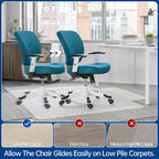 Naturei Chair Mat for Carpeted Floors - 48" x 36" Office Floor Mat for Rolling Chairs, Clear Plastic Desk Chair Mat, Easy Glide, Under Desk Carpet Protector for Home and Office, with Lip