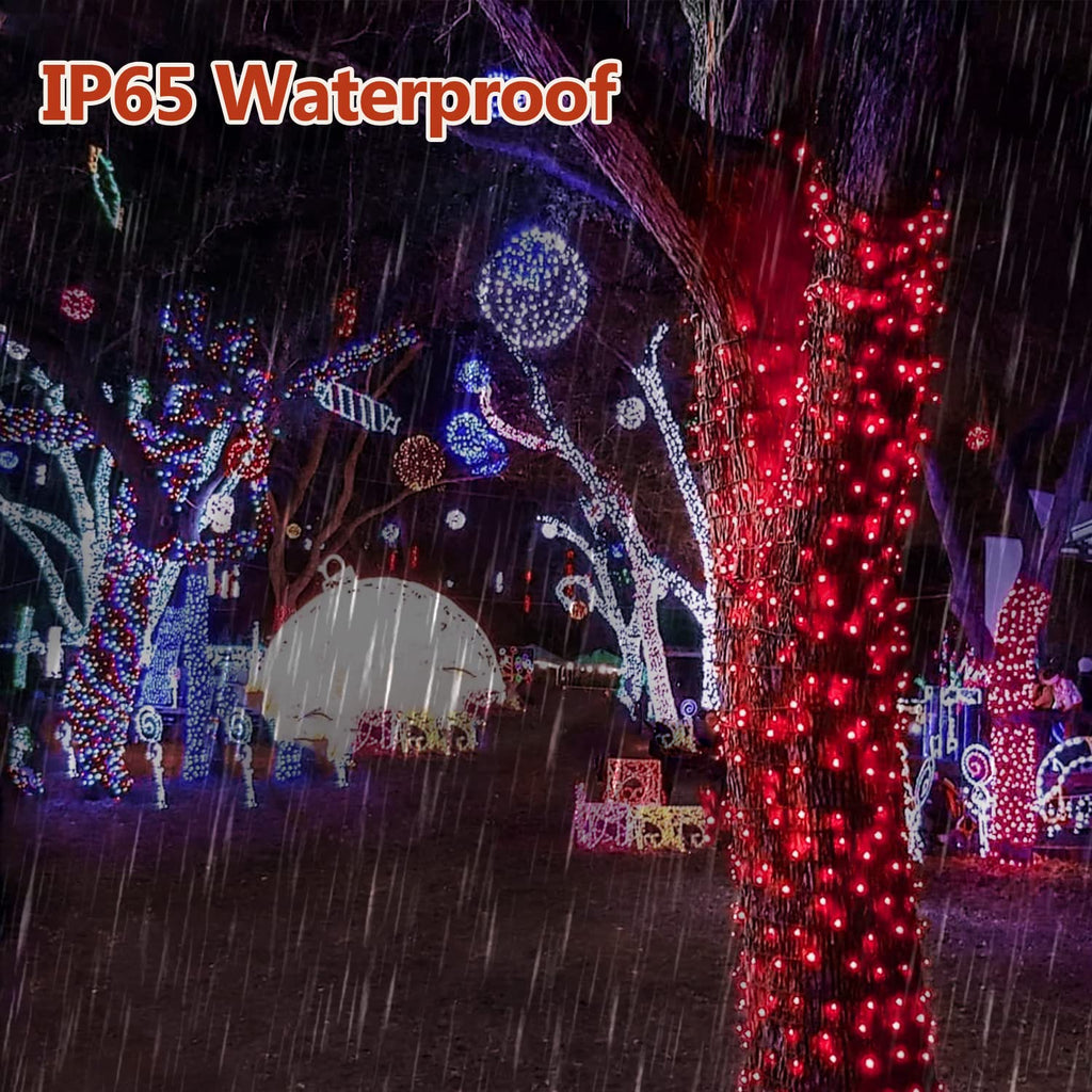 Upgraded 82FT 200 LED Red Christmas Lights Outdoor & Indoor, Memory Function & Timer & 8 Modes, Extendable Green Wire Waterproof Lights for Christmas Tree Party Wedding Home Garden Decorations (Red)