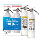 Kidde Mariner 110 Marine Fire Extinguisher for Boats, 1-A:10-B:C, 3.9 Lbs., Coast Guard Approved, Strap Bracket (Included), White, 2 Pack