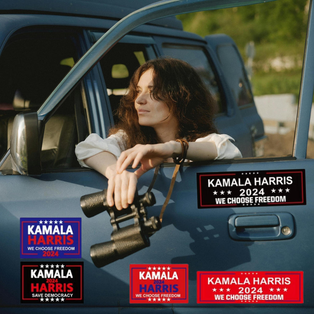 10 Pack Kamala Harris for President 2024 Car Bumper Stickers - Includes 4x6 and 3x9 Inch Waterproof Decals