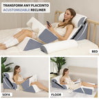 Acxseo 6pcs Orthopedic Bed Wedge Pillow Set for After Surgery, Foam Wedge for Sleeping/Back, Neck, Leg Support, Acid Reflux, Gerd, Anti Snoring, Adjustable Support Pillow with Washable Cover - White