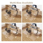 [Two-Sided Usable] 60” x 75” Hard Floor Chair Mats for Office, Clear Computer Chair Mat for Hardwood, Plastic Desk Floor Mat for Hardwood Floors, Rubber Office Chair Mat for Tile/Laminate Floor