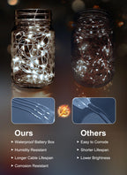66Ft 200 LED Outdoor String Lights, Pure White Fairy Lights Battery Operated with Remote, Waterproof Twinkle Lights for Bedroom Dorm Patio Tapestry Backyard Garden Party Indoor Christmas Decoration