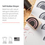 Speedball Soft Rubber Brayer, 3-Inch - Printmaking Roller Tool for Gel & Block Printing and Crafting - Made in USA