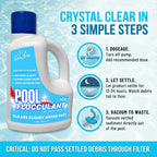 Pool Flocculant Clarifier – 3 L (101.5 fl oz) – Heavy-Duty Pool Clarifier, Drop & Vac Cloudy Water Treatment, Particle Settling Support, Inground & Above Ground Compatible – BubbyShine