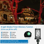 YEGUO Red Christmas Lights Outdoor Waterproof, 200 LED String Lights Indoor, 8 Modes 66ft Green Wire Twinkle Lights Plug in for Yard Party Tree Xmas