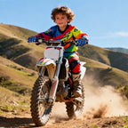 Kids Dirt Bike Gloves - Youth Motorcycle Gloves for Boys & Girls, Breathable Non-Slip Riding Full Finger Children Glove for BMX, Mountain Bike, ATV, Cycling & Outdoor Sports