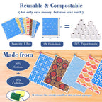 Lucomb 8 Pack Swedish Dishcloths for Kitchen, Reusable Dish Cloth Kitchen Towels Absorbent Sponges Fast Drying Swedish Dish Cloth for Washing Dishes Countertops Tables Cleaning