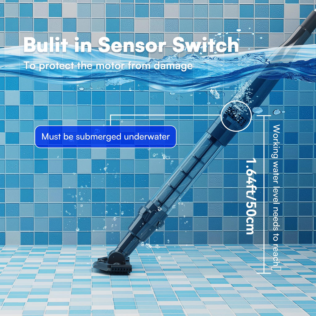 Handheld Spa Hot Tub Vacuum- Cordless Small Above Ground Pool Cleaner with 2 Brush Heads, 90 Mins Running Time, 12 Gallons/Min Powerful Suction, Ideal for Cleaning Debris and Sand Underwater, Black
