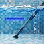 Handheld Spa Hot Tub Vacuum- Cordless Small Above Ground Pool Cleaner with 2 Brush Heads, 90 Mins Running Time, 12 Gallons/Min Powerful Suction, Ideal for Cleaning Debris and Sand Underwater, Black