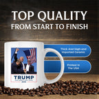 Trump Shot At Coffee Mug - Trump Bloody Ear Fist Pump PA Butler Pennsylvania Rally Failed Assassination Attempt - Trump 2024 - 11 Ounce Coffee Cup - Dishwasher and Microwave Safe - TRUMP15