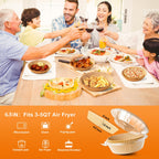 250 Pcs Air Fryer Liners Disposable, 6.5" Round Unbleached Parchment Paper Sheets for Airfryer Basket, Non-Stick & Leakproof Baking Liners for Oven Pan