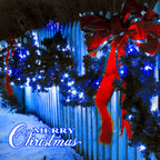 JMEXSUSS 33ft 100 LED Blue Lights for Christmas Tree Decor, 8 Modes Blue Christmas Lights Indoor Outdoor Waterproof Plug in, Clear Wire Blue Fairy String Lights for Tree, Xmas, Party, Garden