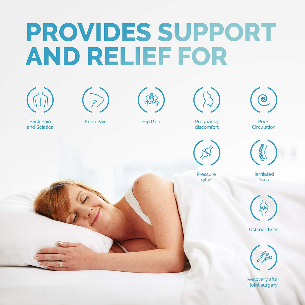 Knee Pillow To Relieve Lower Back, Knee, Hip And Joint Pain, Sciatica And Pregnancy Discomfort | Ideal for side sleepers | Premium Memory Foam Leg pillow | Free Ebook