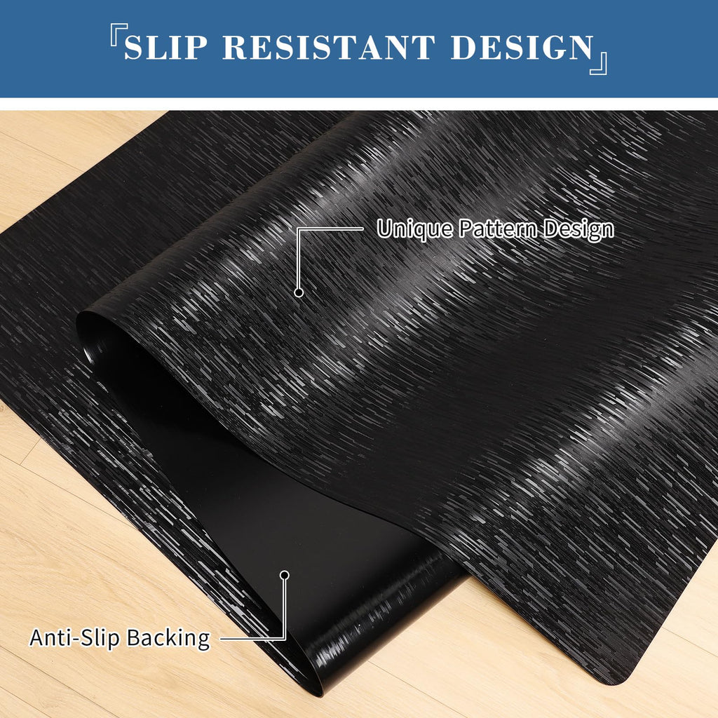 Chair Mat for Hard Floor, TYDLE 36"x48" Office Chair Mat for Hardwood Floor, Vinyl Mat for Gaming Chairs, Non-Slip Waterproof Floor Protector Rolling Computer Desk Mat for Home Office (Black)