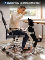 PROHALO Office Chair Mat for Hardwood Floor, 48"X 60" Desk Chair Mat for Hard Floors, Floor Mat for Office Chair，Under Desk Ofiice Rug for Rolling Computer Chair Gaming Chair-Brown