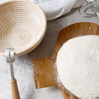 Dimpola Banneton Bread Proofing Basket Banneton Basket Set Sourdough Proofing Basket Round Proofing Bowls Handmade Rattan Baskets and Liners (2 Round 9 inch Baking Set)
