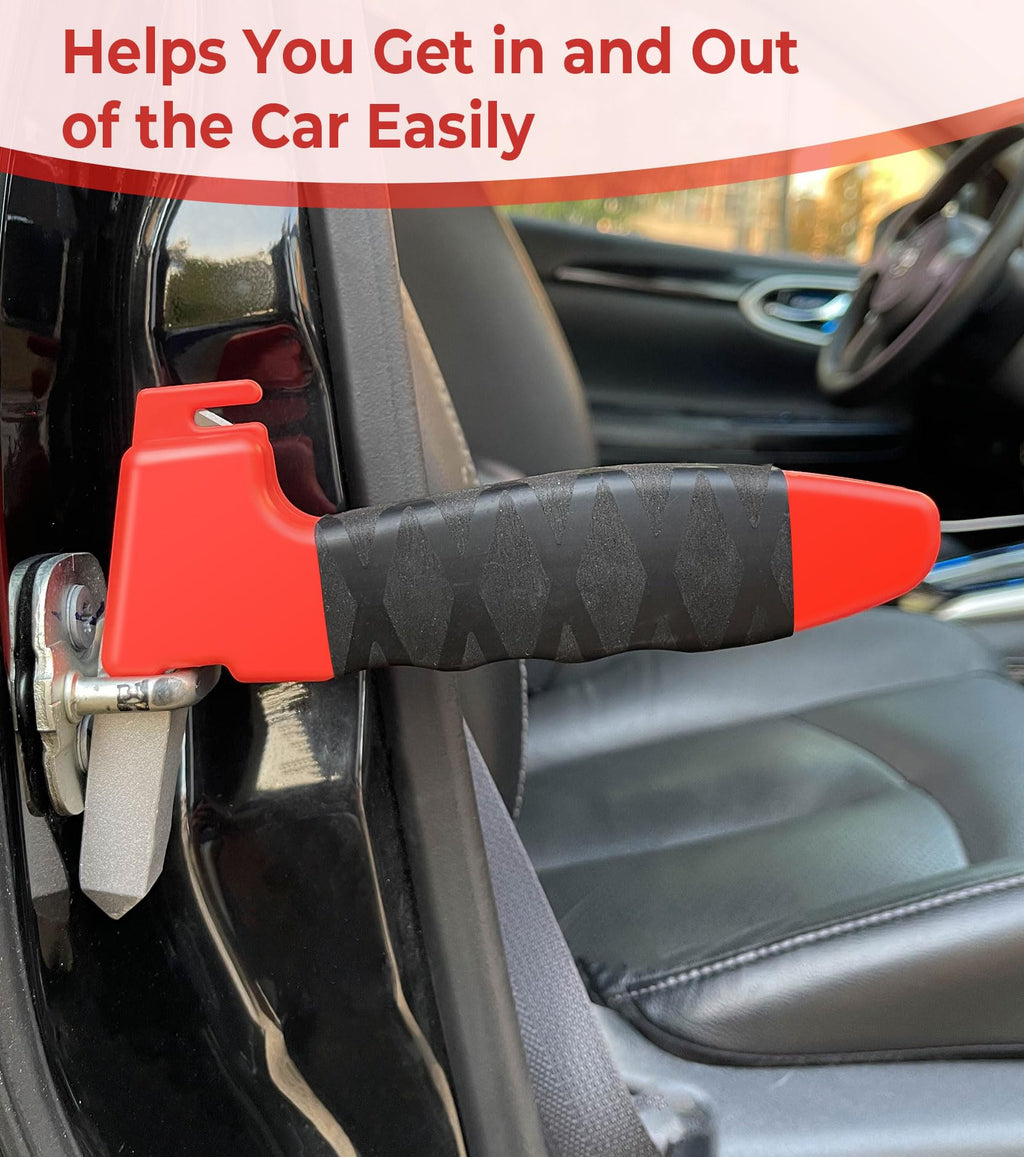 Realunisence 2 Pack Car Handle Assist for Elderly Car Door Handle for Elderly Auto Cane Portable Vehicle Support Handle and Handicapped Car Cane for Easy exit Handle for car Red
