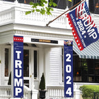 Trump 2024 Flag - 3 x 5 FT Double Sided 3 Ply "God Bless President Trump" Flags with 2024 Hanging Banners Set - Memorial Day Decorations - 4th of July Decorations - Donald Trump Sign for Outdoor Home