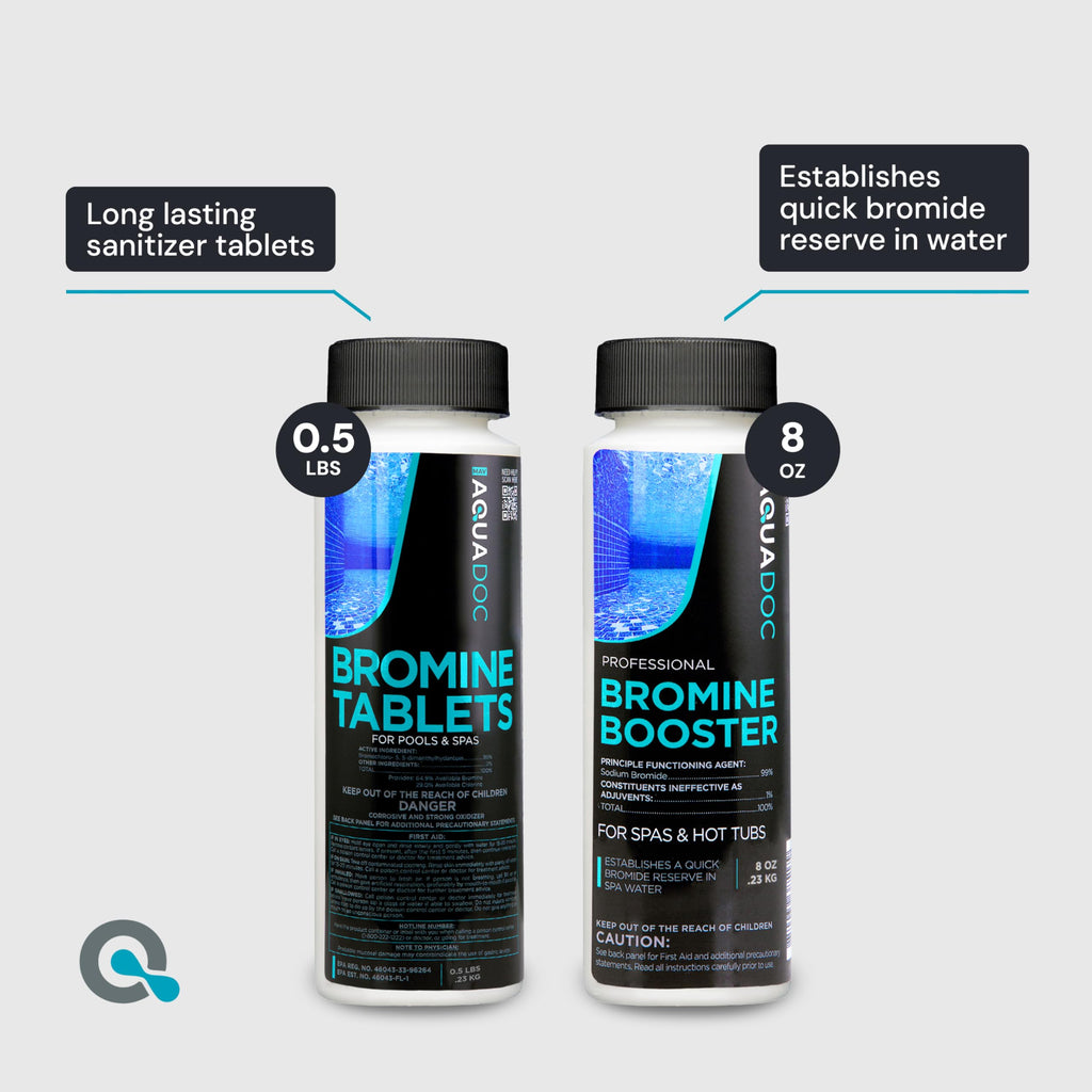 Aquadoc Bromine Hot Tub Starter Kit for Spas, Complete Spa Maintenance Kit with Bromine Tablets & Complete Hot Tub Chemicals Starter Kit (Bromine Hot Tub Starter Kit)