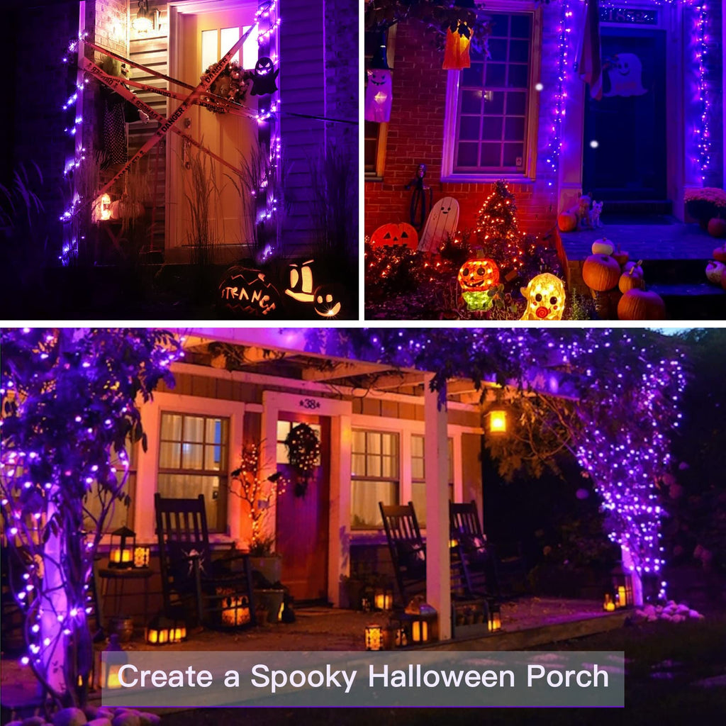 suddus Christmas Fairy Lights Battery Operated, 33ft 100 LED Fairy Lights with Remote, Purple String Lights for Outside, Porch, Home, Backyard, Window, Yard, Garland, Party Decorations