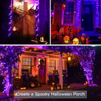 suddus Christmas Fairy Lights Battery Operated, 33ft 100 LED Fairy Lights with Remote, Purple String Lights for Outside, Porch, Home, Backyard, Window, Yard, Garland, Party Decorations