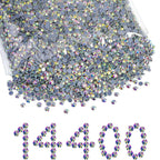 Beadsland Hotfix Rhinestones Bulk, 14400PCS Crystal Hot Fix Rhinestones for Crafts Clothes DIY Decoration, Crystal AB, SS20, 4.6-4.8mm