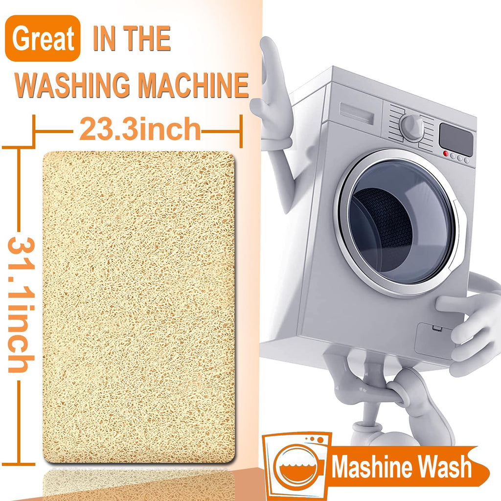 Shower Mats Non Slip for Elderly, 24x32’’Lager Loofah Non Slip Shower Mat, Loofah Bath Mats for Shower, Non Slip Bath/Shower Mat for Elderly-Beige
